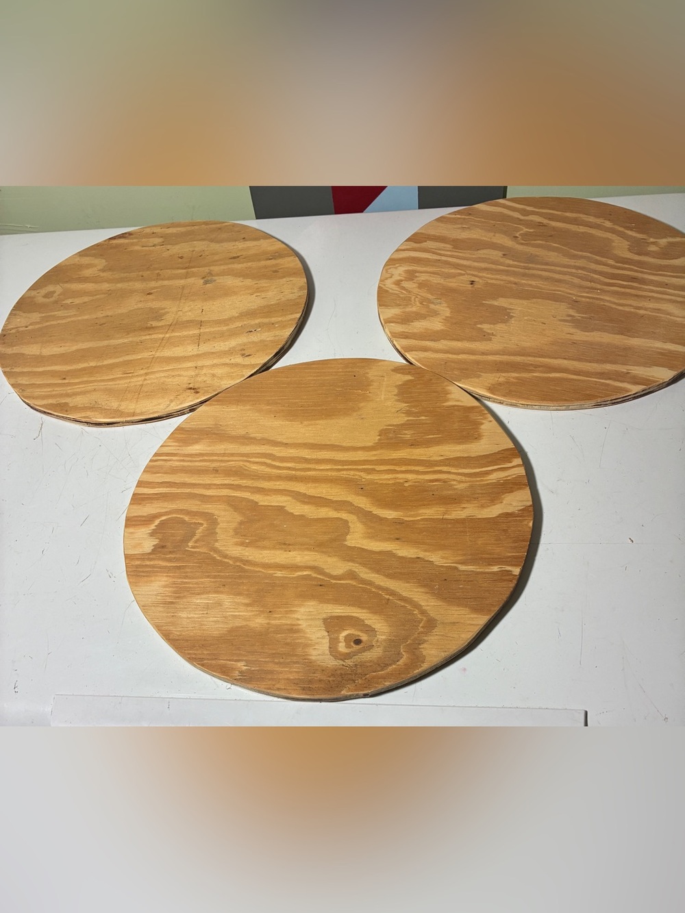Set of 3 Round Plywood Boards - 12”